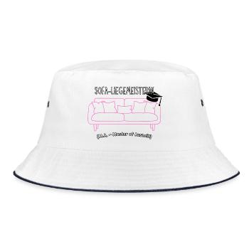Sofa-Liegemeisterin - Bucket Hat - Weiß/Navy - Vorne