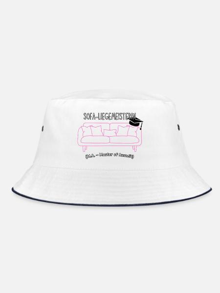 Sofa-Liegemeisterin - Bucket Hat - Weiß/Navy
