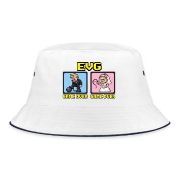 Junggesellenabschied, Junggesellenabschied, Hochzeit - Bucket Hat - Weiß/Navy - Vorne