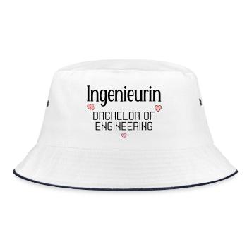 Studium Ingenieurwissenschaften Ingenieurin - Bucket Hat - Weiß/Navy - Vorne