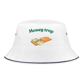 Geld - Bucket Hat - Weiß/Navy - Vorne