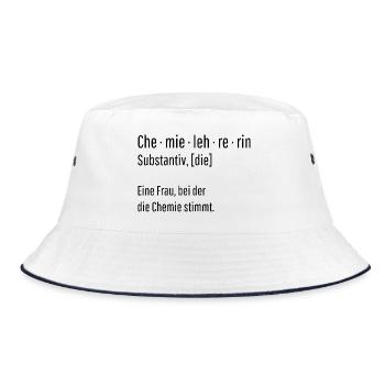 Chemielehrerin Substantiv Definition Geschenk - Bucket Hat - Weiß/Navy - Vorne