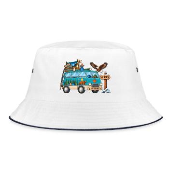 Alaska Camper Wohnmobil - Bucket Hat - Weiß/Navy - Vorne