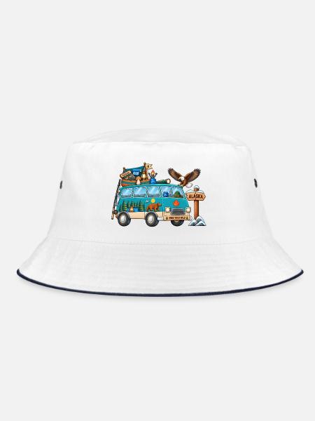 Alaska Camper Wohnmobil - Bucket Hat - Weiß/Navy