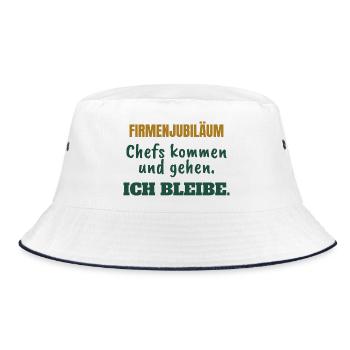 Firmenjubiläum: Chefs kommen und gehen - Bucket Hat - Weiß/Navy - Vorne