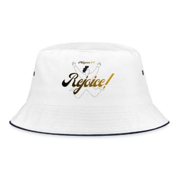 Freue dich immer im Herrn - Bucket Hat - Weiß/Navy - Vorne