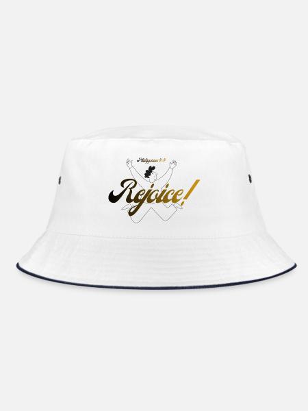 Freue dich immer im Herrn - Bucket Hat - Weiß/Navy