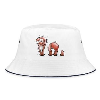 Wurmi - Bucket Hat - Weiß/Navy - Vorne