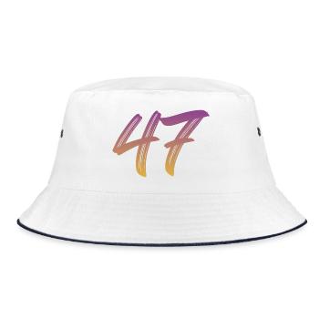 47 - Bucket Hat - Weiß/Navy - Vorne