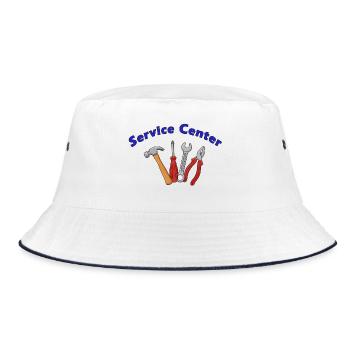 Service Center - Bucket Hat - Weiß/Navy - Vorne