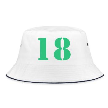 18 - Bucket Hat - Weiß/Navy - Vorne