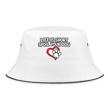 Hundeliebhaber Haustiereltern Hundemama Papa Fell Mama Kunst - Bucket Hat - Weiß/Navy - Vorne