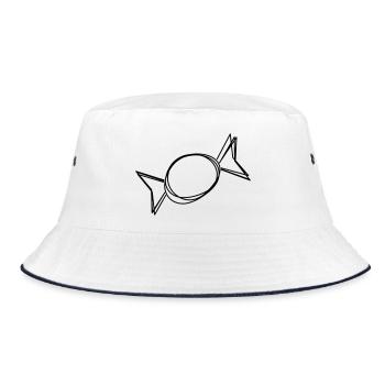 Bonbon handgezeichnet - Bucket Hat - Weiß/Navy - Vorne