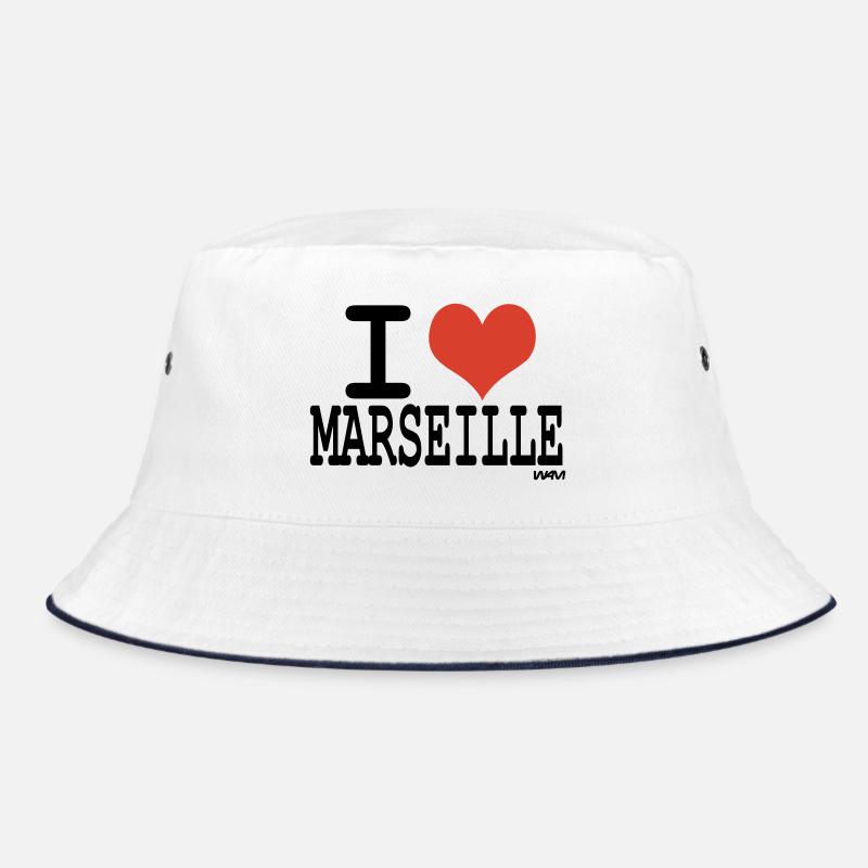 i love Marseille - couleurs personnalisables - Bob - blanc/marine