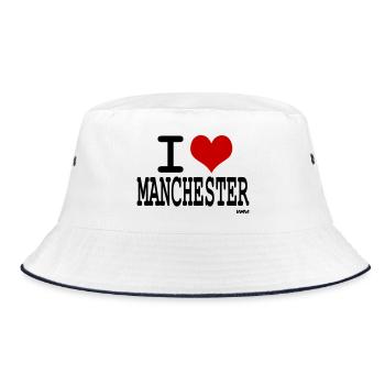 I love Manchester - couleurs personnalisables - Bob - blanc/marine - Devant