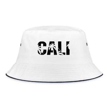 Cali Palm Trees California - Bucket Hat - white/navy - Front