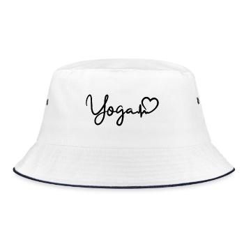 Yoga Herzschlag - Bucket Hat - Weiß/Navy - Vorne