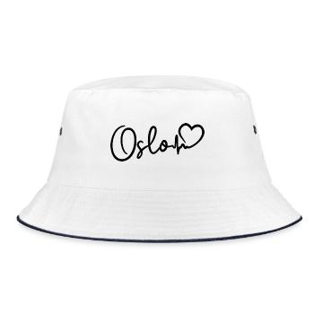 Oslo Herzschlag - Bucket Hat - Weiß/Navy - Vorne