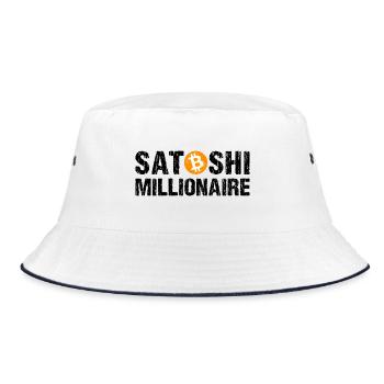Satoshi Millionaire Cryptomonnaie Bitcoin - Bob - blanc/marine - Devant