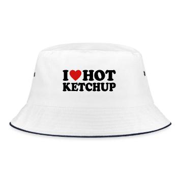 I Love Hot Ketchup - Bucket Hat - Weiß/Navy - Vorne