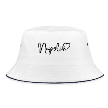 Napoli Herzschlag Italien Neapel - Bucket Hat - Weiß/Navy - Vorne