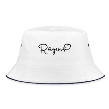 Rügen Herzschlag - Bucket Hat - Weiß/Navy - Vorne