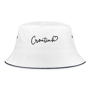 Croatia Heartbeat - Bucket Hat - white/navy - Front