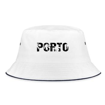 Porto Portugal Beach Palms - Bucket Hat - white/navy - Front