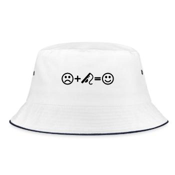 Angel Smiley Angler Fishing - Bucket Hat - white/navy - Front