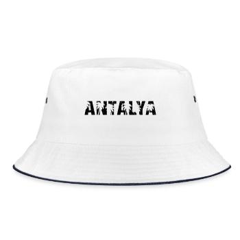 Antalya Palm Trees Turkey - Bucket Hat - white/navy - Front