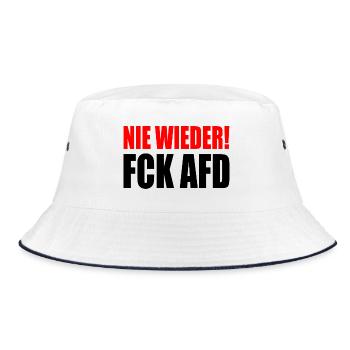 Fck afd - Nie wieder ist jetzt - Bucket Hat - Weiß/Navy - Vorne