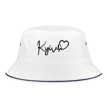 Kyiv Herzschlag Ukraine Kiew Liebe - Bucket Hat - Weiß/Navy - Vorne