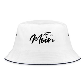 Moin Möwen - Bucket Hat - Weiß/Navy - Vorne