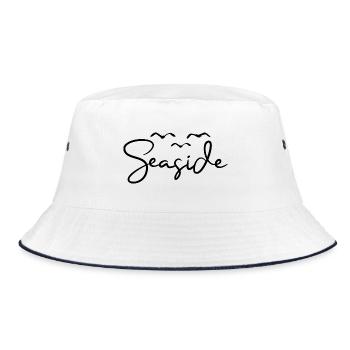 Seaside Beach Seagulls Sea - Bucket Hat - white/navy - Front