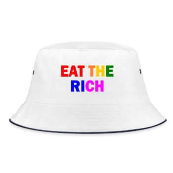 Eat the rich - Bucket Hat - Weiß/Navy - Vorne