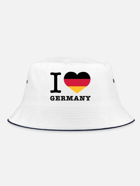 I love Germany - Bucket Hat - Weiß/Navy - Vorne