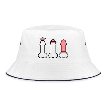 Condom 2 clr - Bucket Hat - white/navy - Front