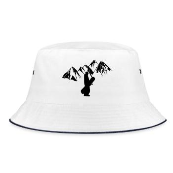 Mountain snowboarder - Bucket Hat - white/navy - Front