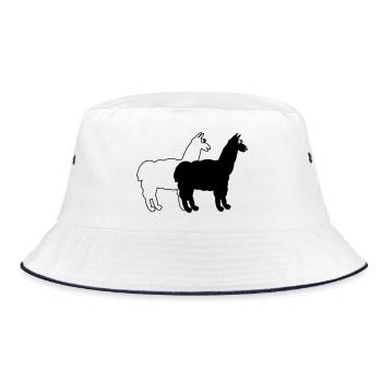 witzige Alpakas  - Bucket Hat - Weiß/Navy - Vorne