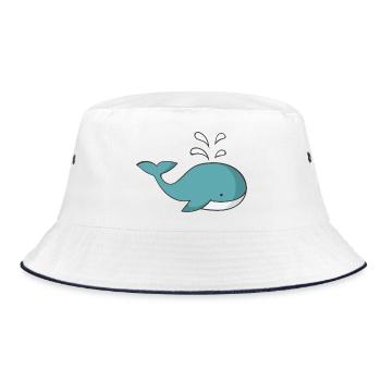 Wal - Bucket Hat - Weiß/Navy - Vorne