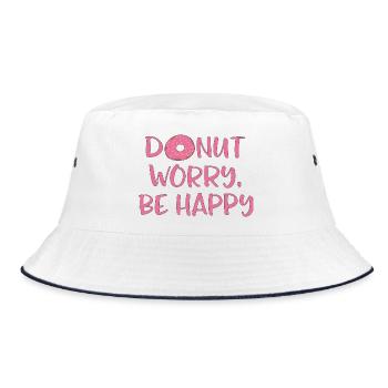 Donut worry - Bucket Hat - Weiß/Navy - Vorne