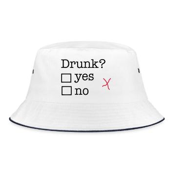drunk - Bucket Hat - white/navy - Front