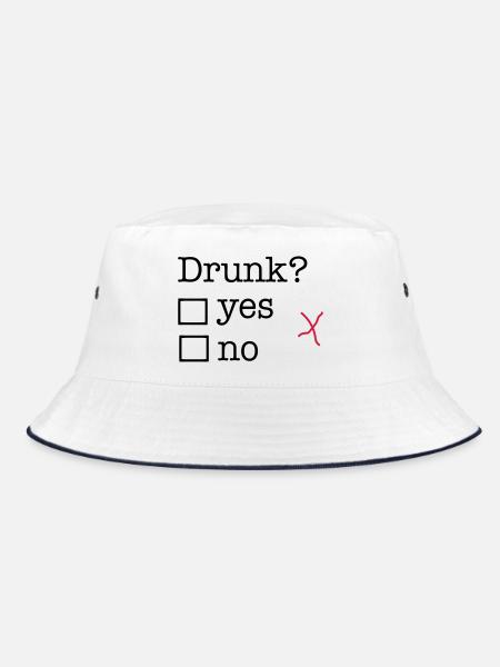drunk - Bucket Hat - white/navy - Front