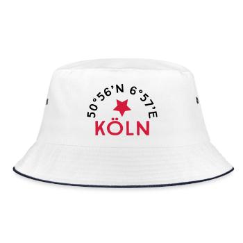 Köln - Bucket Hat - Weiß/Navy - Vorne