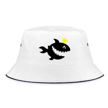 shark - Bucket Hat - white/navy - Front
