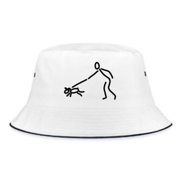 iYpsilon Hund gassi - Bucket Hat - Weiß/Navy - Vorne