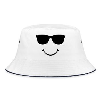 smiley face - Bucket Hat - Weiß/Navy - Vorne