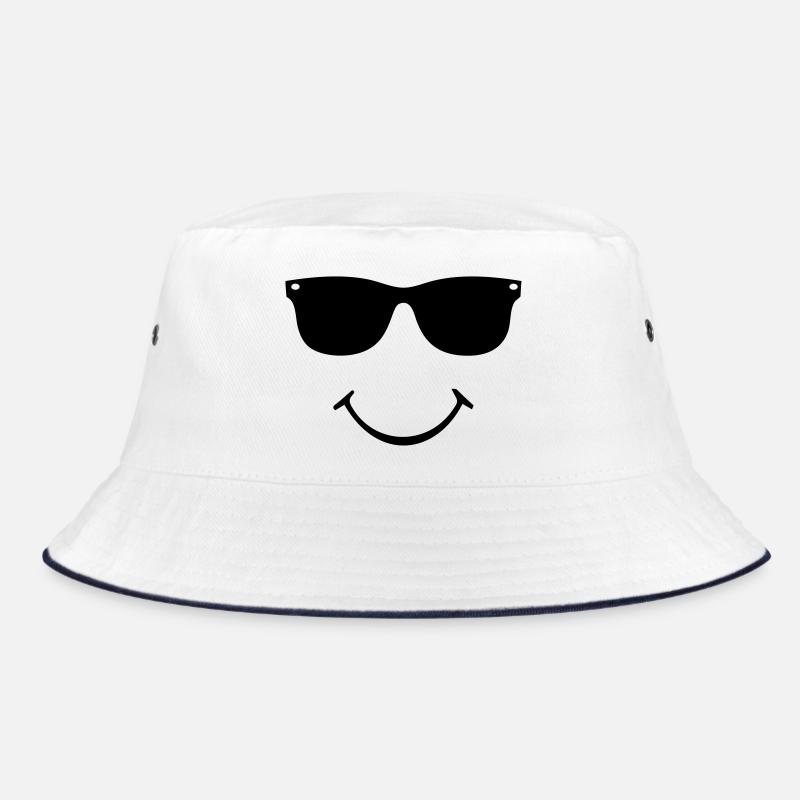 smiley face - Bucket Hat - Weiß/Navy