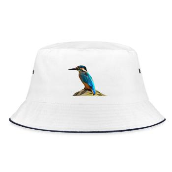 Eisvogel - Bucket Hat - Weiß/Navy - Vorne