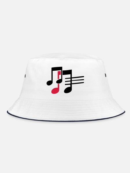 musik - Bucket Hat - Weiß/Navy - Vorne